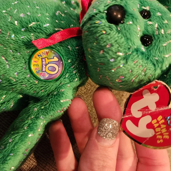 Lot of 4 TY Beanie Babies - Bears (Decade, Curly, Teddy, & Dazzler) 3 w/ Tags - Picture 13 of 15